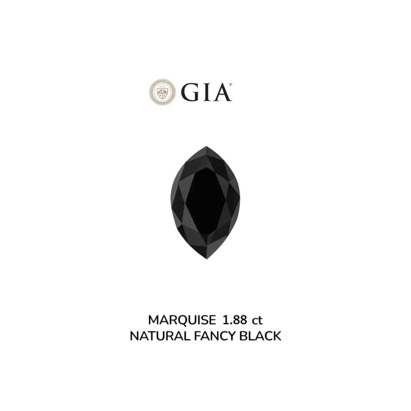 Diament o barwie fantazyjnej markiza, 1.88ct, VVS2, Fancy Black, GIA 6233637780 Diament o barwie fantazyjnej markiza, 1.88ct, VVS2, Fancy Black, GIA 6233637780