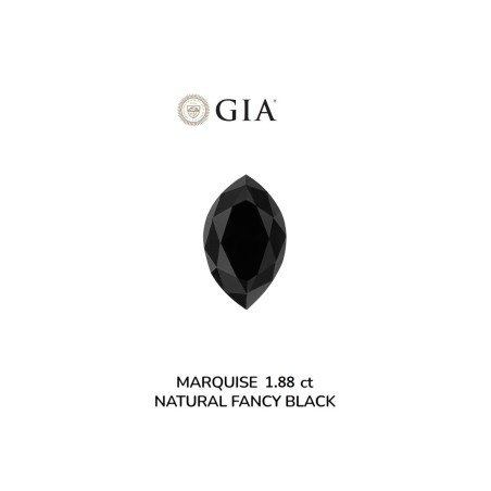 Diament o barwie fantazyjnej markiza, 1.88ct, VVS2, Fancy Black, GIA 6233637780