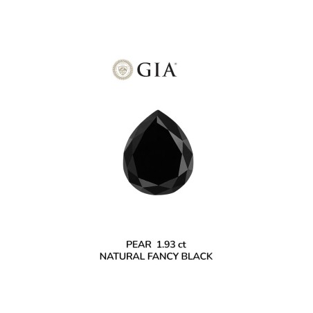 Diament o barwie fantazyjnej szlif gruszkowy, 1.93ct, VVS2, Fancy Black, GIA 5231639554