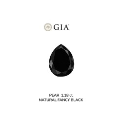 Diament o barwie fantazyjnej szlif gruszkowy, 1.18ct, VVS2, Fancy Black, GIA 1232639296