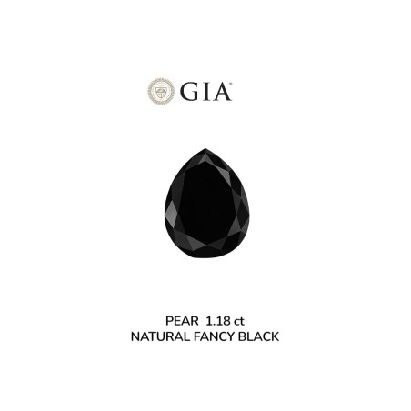Diament o barwie fantazyjnej szlif gruszkowy, 1.18ct, VVS2, Fancy Black, GIA 1232639296