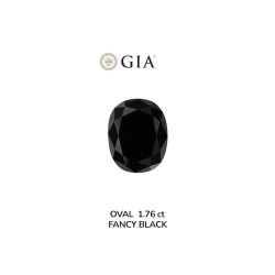 Diament o barwie fantazyjnej szlif owalny, 1.76ct, VVS2, Fancy Black, GIA 2231637786
