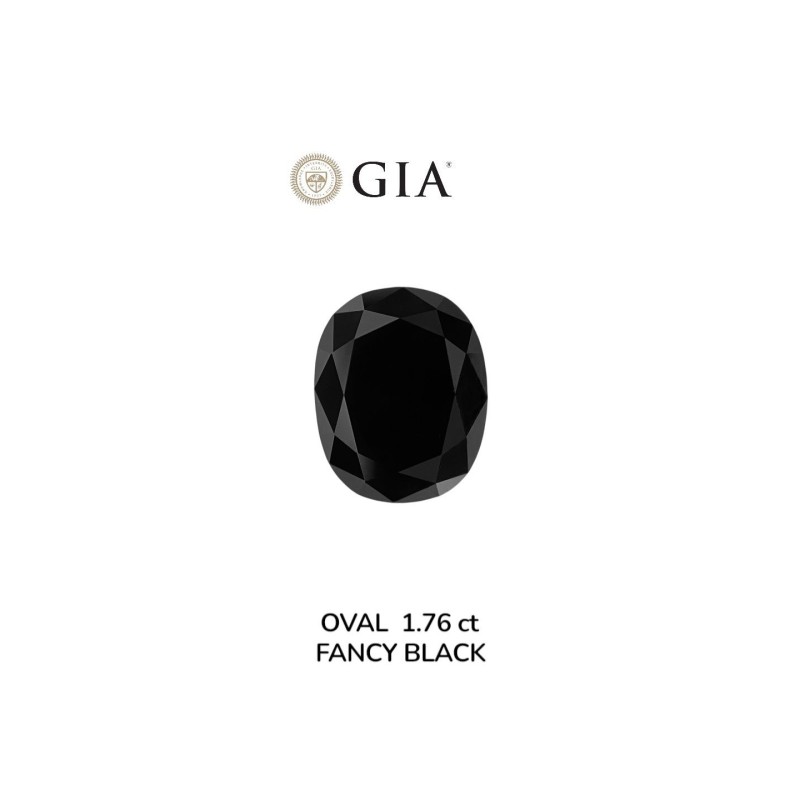 Diament o barwie fantazyjnej szlif owalny, 1.76ct, VVS2, Fancy Black, GIA 2231637786 Diament o barwie fantazyjnej szlif owalny, 1.76ct, VVS2, Fancy Black, GIA 2231637786