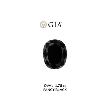 Diament o barwie fantazyjnej szlif owalny, 1.76ct, VVS2, Fancy Black, GIA 2231637786