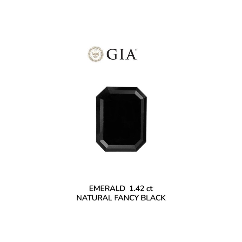 Diament o barwie fantazyjnej szlif szmaragdowy, 1.42ct, VVS2, Fancy Black, GIA 5231637762 Diament o barwie fantazyjnej szlif szmaragdowy, 1.42ct, VVS2, Fancy Black, GIA 5231637762