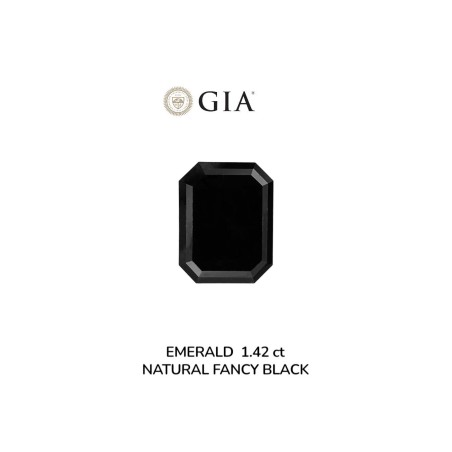 Diament o barwie fantazyjnej szlif szmaragdowy, 1.42ct, VVS2, Fancy Black, GIA 5231637762