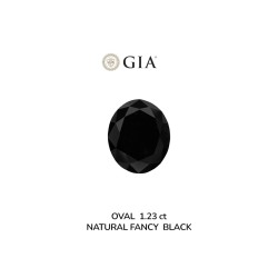 Diament o barwie fantazyjnej szlif owalny, 1.23ct, VVS2, Fancy Black, GIA 1232635869