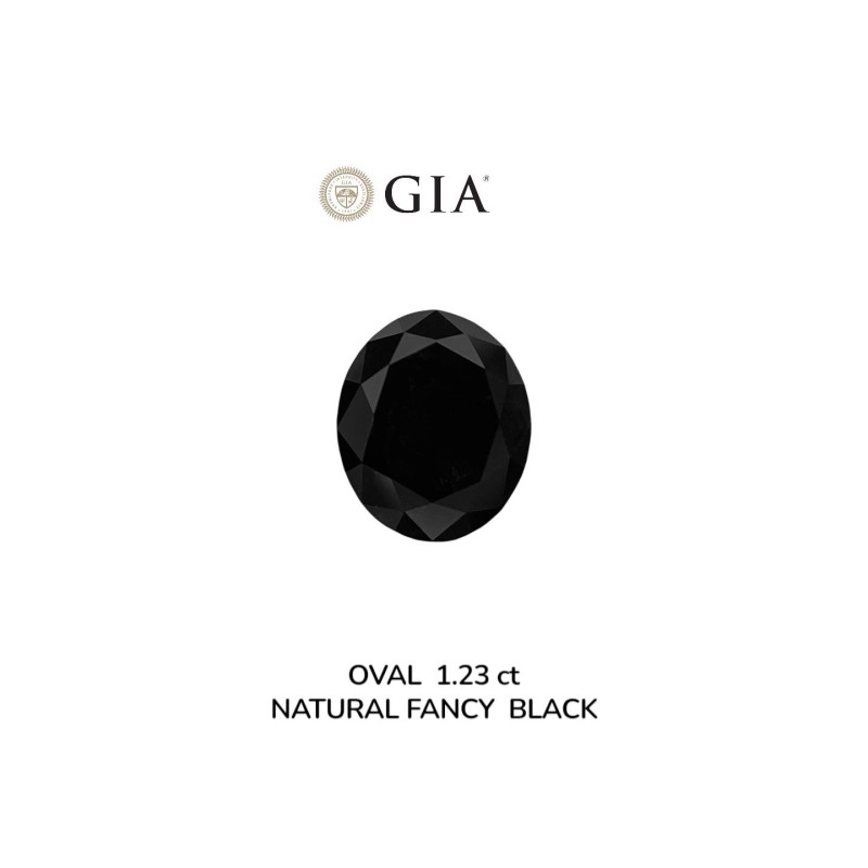 Diament o barwie fantazyjnej szlif owalny, 1.23ct, VVS2, Fancy Black, GIA 1232635869 Diament o barwie fantazyjnej szlif owalny, 1.23ct, VVS2, Fancy Black, GIA 1232635869