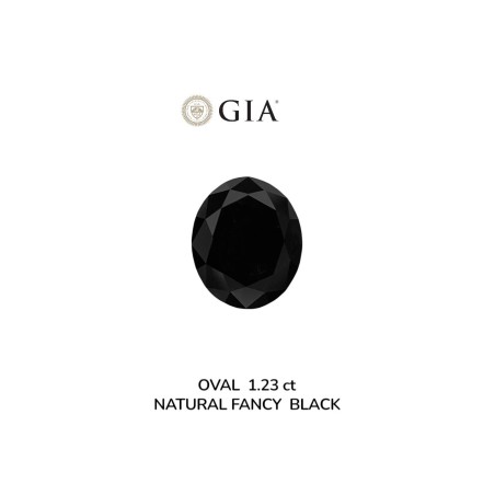 Diament o barwie fantazyjnej szlif owalny, 1.23ct, VVS2, Fancy Black, GIA 1232635869