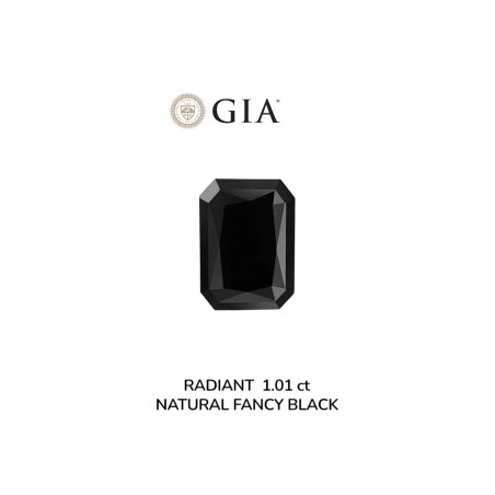 Diament o barwie fantazyjnej radiant, 1.01ct, VVS2, Fancy Black, GIA 6237636316