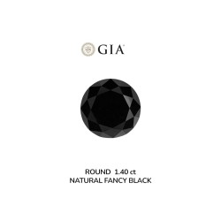 Diament o barwie fantazyjnej szlif okrągły, 1.4ct, VVS2, Fancy Black, GIA 5231635944