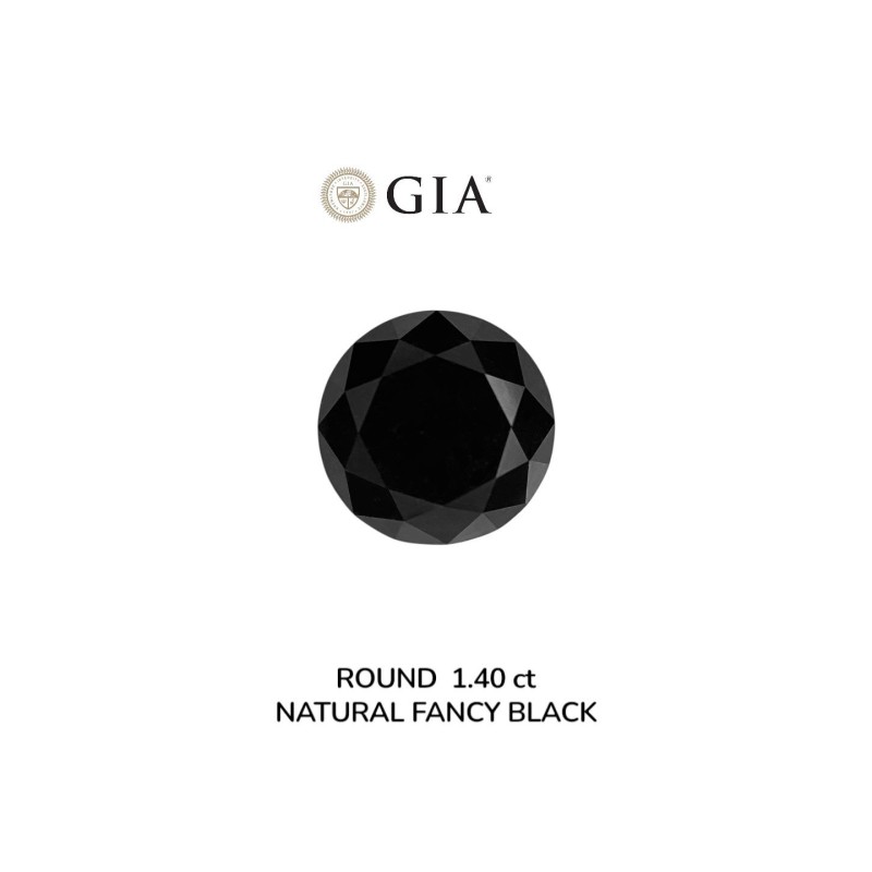Diament o barwie fantazyjnej szlif okrągły, 1.4ct, VVS2, Fancy Black, GIA 5231635944 Diament o barwie fantazyjnej szlif okrągły, 1.4ct, VVS2, Fancy Black, GIA 5231635944