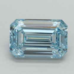 Diament laboratoryjny o barwie fantazyjnej szlif szmaragdowy, 1.59ct, VVS2, Fancy Intense Blue, IGI LG710541765