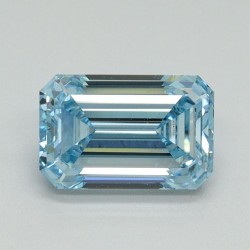 Diament laboratoryjny o barwie fantazyjnej szlif szmaragdowy, 1.07ct, VVS2, Fancy Intense Blue, IGI LG710541700