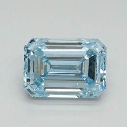Diament laboratoryjny o barwie fantazyjnej szlif szmaragdowy, 1.02ct, VVS2, Fancy Intense Blue, IGI LG710541695