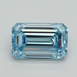 Diament laboratoryjny o barwie fantazyjnej szlif szmaragdowy, 1.23ct, VVS2, Fancy Vivid Blue, IGI LG710554795