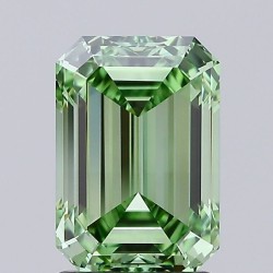 Diament laboratoryjny o barwie fantazyjnej szlif szmaragdowy, 2ct, VVS1, Fancy Vivid Green, IGI LG692594047