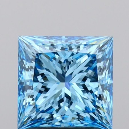 Diament laboratoryjny o barwie fantazyjnej szlif princess, 1.76ct, VVS2, Fancy Vivid Blue, IGI LG639416083
