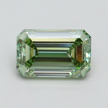Diament laboratoryjny o barwie fantazyjnej szlif szmaragdowy, 2.01ct, VVS2, Fancy Vivid Green, IGI LG611389026