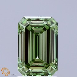 Diament laboratoryjny o barwie fantazyjnej szlif szmaragdowy, 2.02ct, VVS2, Fancy Vivid Green, IGI LG737559735