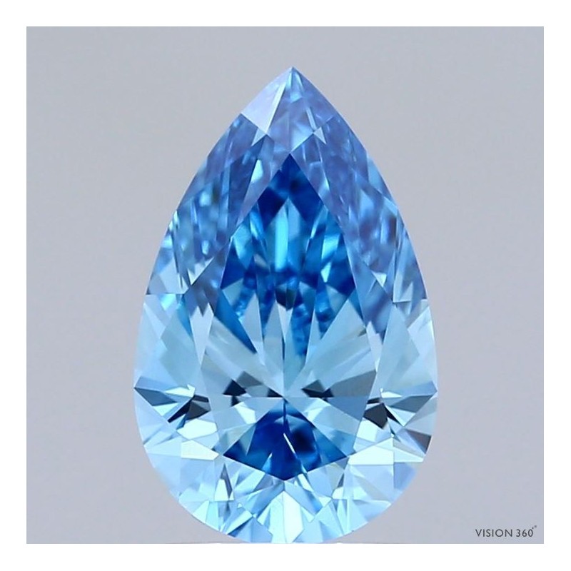 Diament laboratoryjny o barwie fantazyjnej szlif gruszkowy, 1.55ct, VVS2, Fancy Vivid Blue, IGI LG737521444
