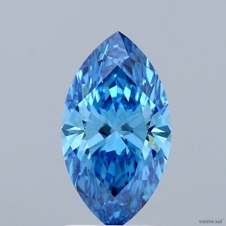 Diament laboratoryjny o barwie fantazyjnej markiza, 1.51ct, VVS2, Fancy Vivid Blue, IGI LG739506194