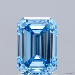 Diament laboratoryjny o barwie fantazyjnej szlif szmaragdowy, 1.51ct, VVS2, Fancy Vivid Blue, IGI LG737521447