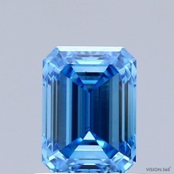 Diament laboratoryjny o barwie fantazyjnej szlif szmaragdowy, 1.53ct, VVS2, Fancy Vivid Blue, IGI LG741557679