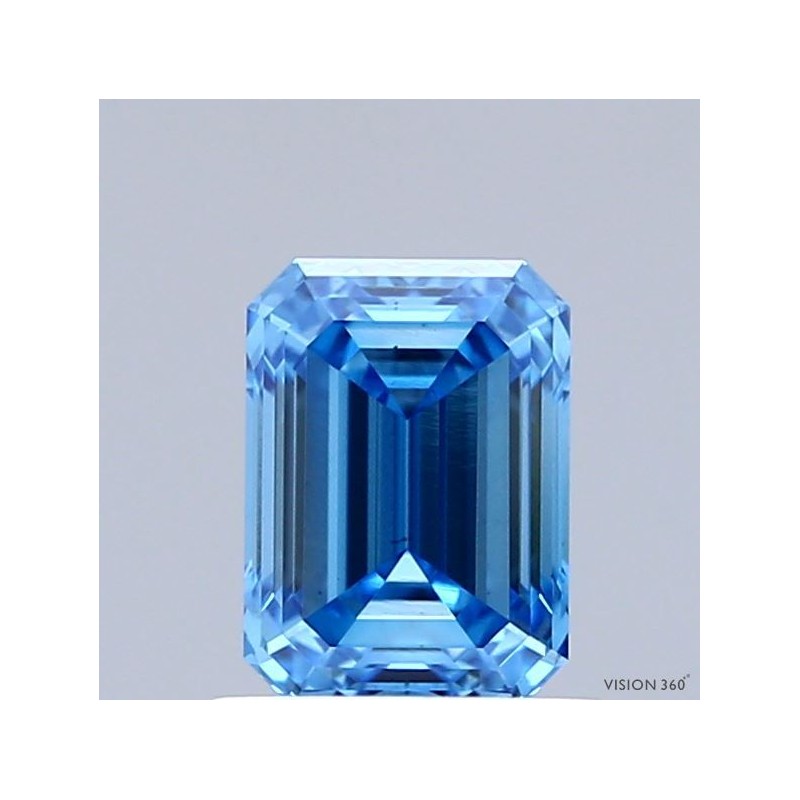 Diament laboratoryjny o barwie fantazyjnej szlif szmaragdowy, 1.53ct, VVS2, Fancy Vivid Blue, IGI LG741557679