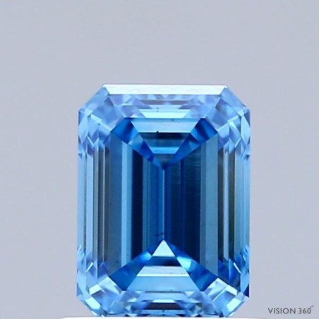 Diament laboratoryjny o barwie fantazyjnej szlif szmaragdowy, 1.53ct, VVS2, Fancy Vivid Blue, IGI LG741557679