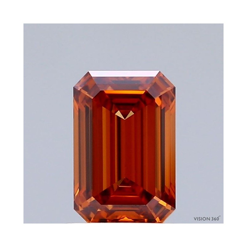 Diament laboratoryjny o barwie fantazyjnej szlif szmaragdowy, 1.23ct, VVS2, Fancy Vivid Orange, IGI LG741529888 Diament laboratoryjny o barwie fantazyjnej szlif szmaragdowy, 1.23ct, VVS2, Fancy Vivid Orange, IGI LG741529888