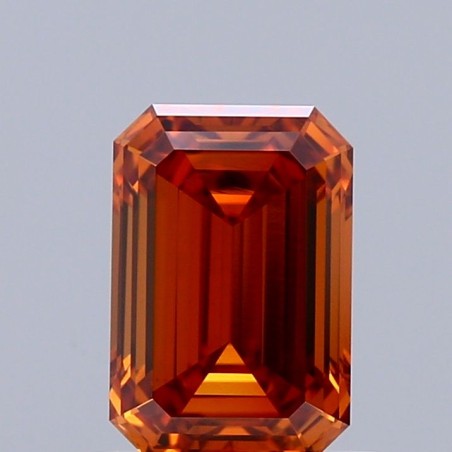 Diament laboratoryjny o barwie fantazyjnej szlif szmaragdowy, 1.06ct, VVS2, Fancy Vivid Orange, IGI LG741529877