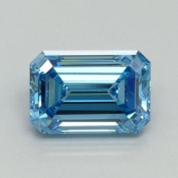 Diament laboratoryjny o barwie fantazyjnej szlif szmaragdowy, 1.08ct, VVS2, Fancy Vivid Blue, IGI LG707533192