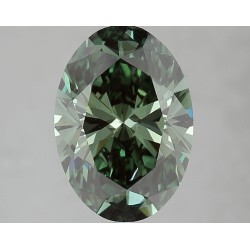 Diament laboratoryjny o barwie fantazyjnej szlif owalny, 2.87ct, VVS2, Fancy Deep Green, IGI LG634475873