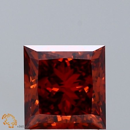 Diament laboratoryjny o barwie fantazyjnej szlif princess, 2.08ct, VVS2, Fancy Deep Orange, IGI LG663412727