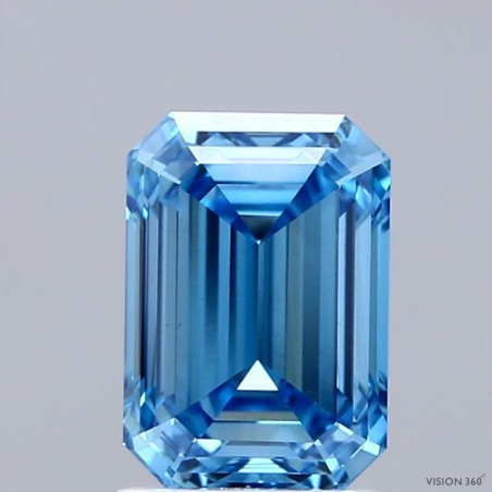 Diament laboratoryjny o barwie fantazyjnej szlif szmaragdowy, 2.06ct, VVS2, Fancy Vivid Blue, IGI LG735538219