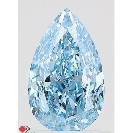 Diament laboratoryjny o barwie fantazyjnej szlif gruszkowy, 1.18ct, VVS1, Fancy Vivid Blue, IGI LG729531142