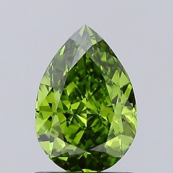 Diament laboratoryjny o barwie fantazyjnej szlif gruszkowy, 1.28ct, VVS2, Fancy Vivid Green, IGI LG686503029