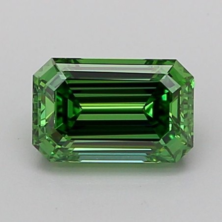 Diament laboratoryjny o barwie fantazyjnej szlif szmaragdowy, 1.03ct, VVS2, Fancy Vivid Green, IGI LG717598781
