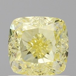 Diament o barwie fantazyjnej szlif poduszkowy modyfikowany, 0.9ct, VS1, Fancy Yellow, GIA 2527639540