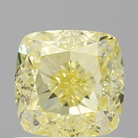 Diament o barwie fantazyjnej szlif poduszkowy modyfikowany, 0.9ct, VS1, Fancy Yellow, GIA 2527639540