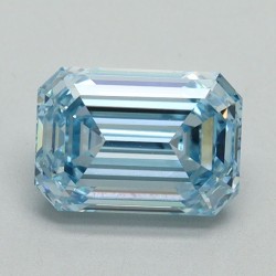 Diament laboratoryjny o barwie fantazyjnej szlif szmaragdowy, 1.52ct, VVS2, Fancy Intense Blue, IGI LG617426939