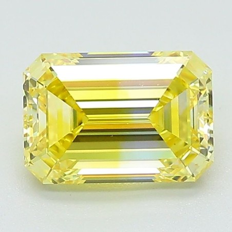 Diament laboratoryjny o barwie fantazyjnej szlif szmaragdowy, 1.46ct, VVS2, Fancy Vivid Yellow, IGI LG657439090