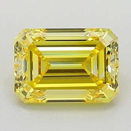 Diament laboratoryjny o barwie fantazyjnej szlif szmaragdowy, 1.26ct, VVS2, Fancy Vivid Yellow, IGI LG657439109