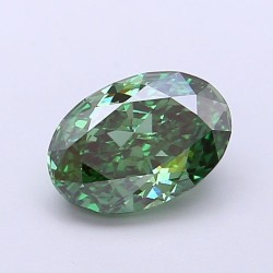 Diament laboratoryjny o barwie fantazyjnej szlif owalny, 1.53ct, VVS2, Fancy Vivid Green, IGI LG715583153