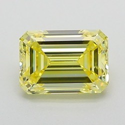 Diament laboratoryjny o barwie fantazyjnej szlif szmaragdowy, 1.05ct, VVS2, Fancy Intense Yellow, IGI LG657439133