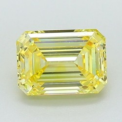Diament laboratoryjny o barwie fantazyjnej szlif szmaragdowy, 1.1ct, VVS2, Fancy Vivid Yellow, IGI LG657439158