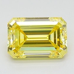 Diament laboratoryjny o barwie fantazyjnej szlif szmaragdowy, 1.41ct, VVS1, Fancy Vivid Yellow, IGI LG657439124