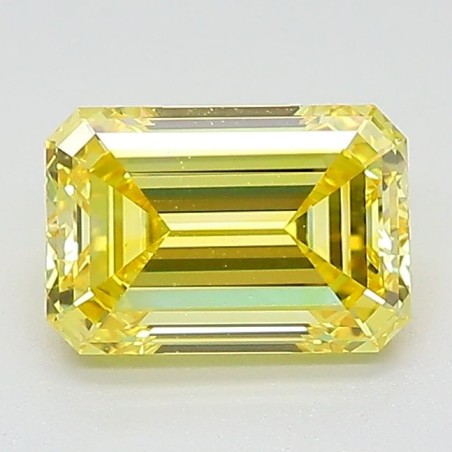 Diament laboratoryjny o barwie fantazyjnej szlif szmaragdowy, 1.41ct, VVS1, Fancy Vivid Yellow, IGI LG657439124