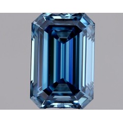 Diament laboratoryjny o barwie fantazyjnej szlif szmaragdowy, 0.54ct, VVS1, Fancy Vivid Blue, IGI LG726512188